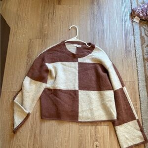 Z Supply Two-Tone Sweater - Brown and Cream